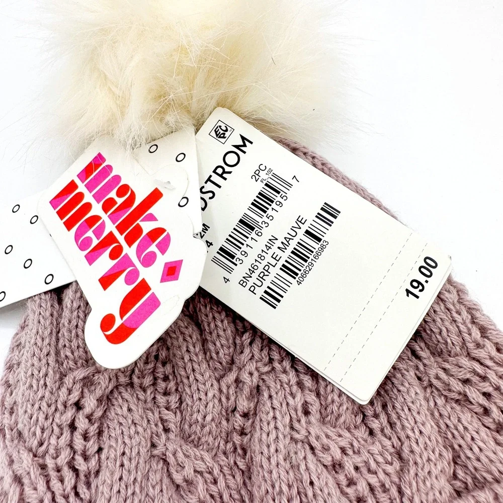 Nordstrom Baby Cable Knit with Pom Pom Winter Hat